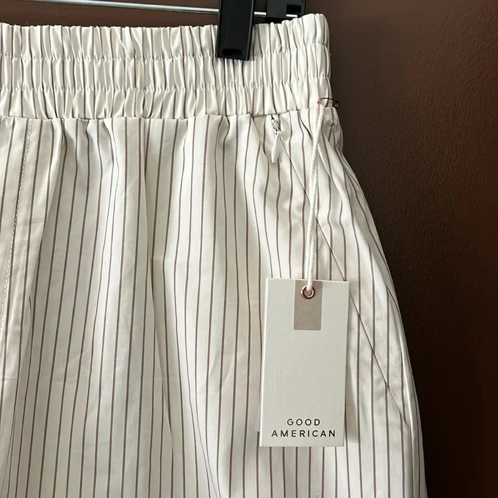 NWT Good American X Anthropologie Striped Boxer Shorts - Picture 6 of 9